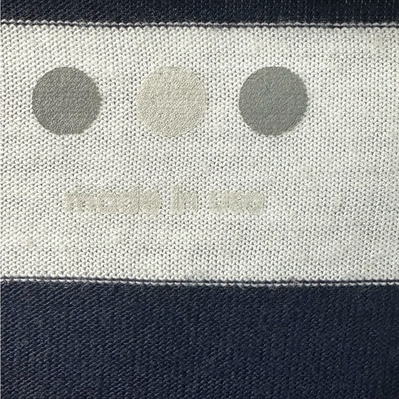 THREE DOTS M Made in USA Pima Cotton Blend Midi Blue White Striped T-Shirt Dress - Picture 3 of 6